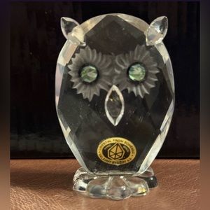 Vintage crystal owl figure